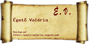 Égető Valéria névjegykártya
